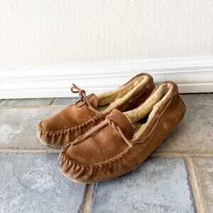 UGG Ansley Chestnut Suede Slippers Shearling Lined Women’s 8